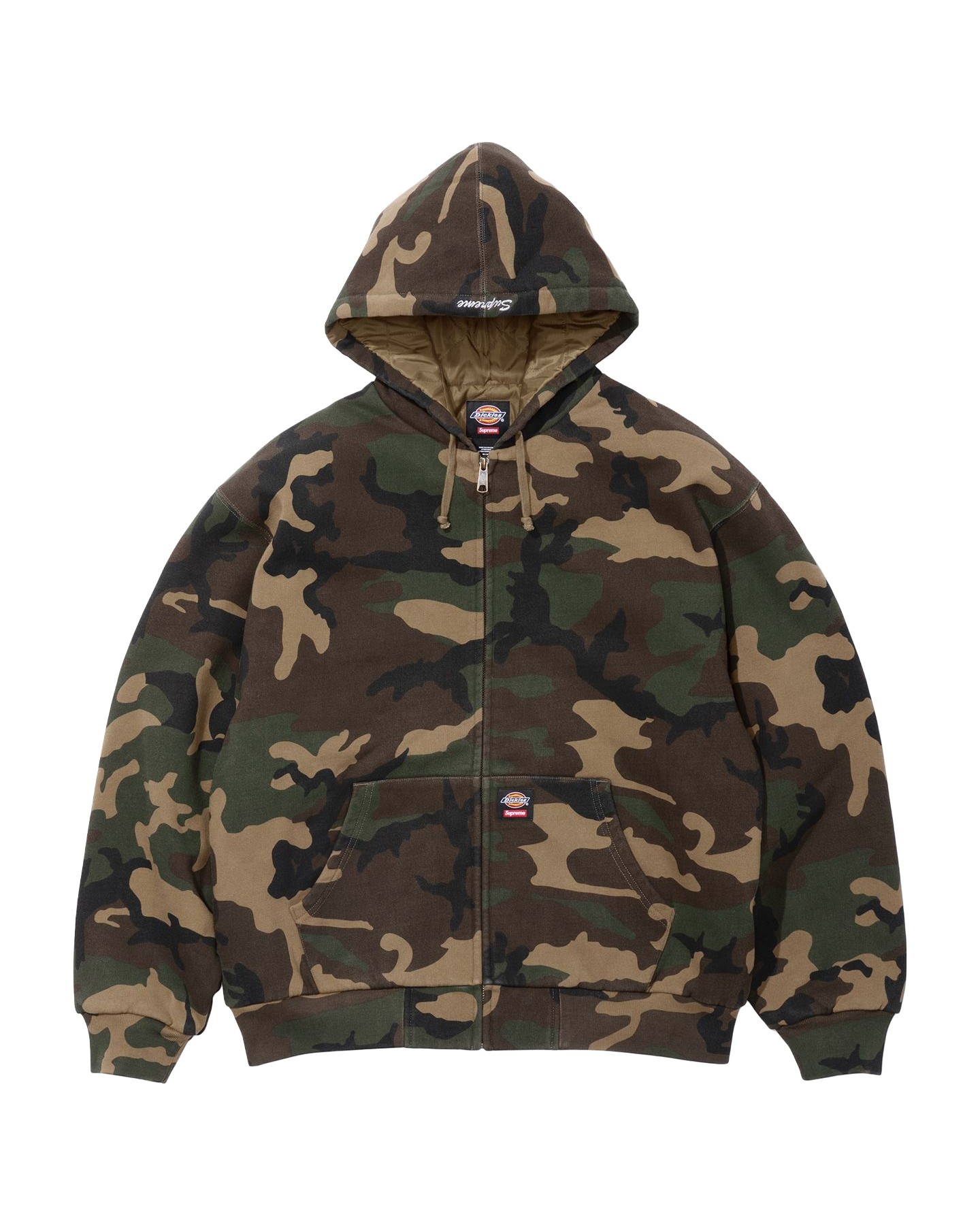 Supreme®/Dickies® Quilted Lined Zip Up Hooded Sweatshirt